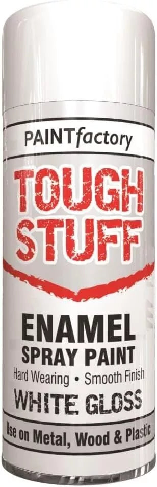 Enamel White Gloss Spray Paint – 400ml Hard-Wearing Fast Dry for Metal, Plastic & Wood