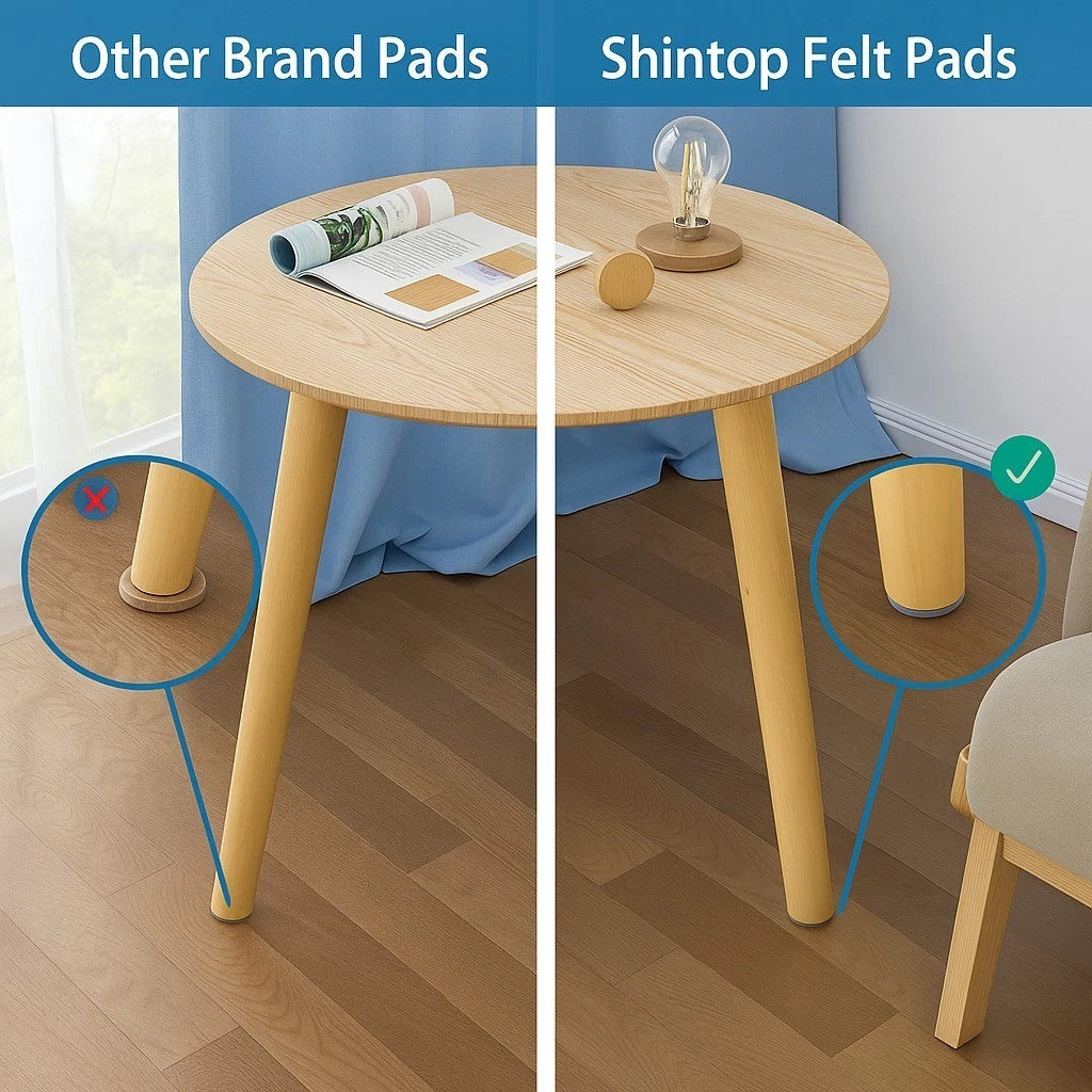 8Pcs Self-Adhesive Round Sticky Felt Pads 40mm Furniture Floor Protectors Scratch Guards