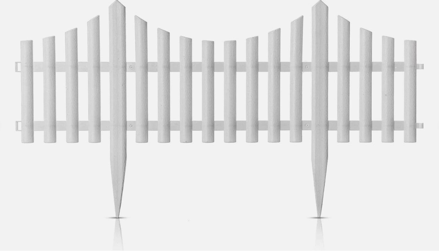 Lawn Border Edge Fence - 10pcs White