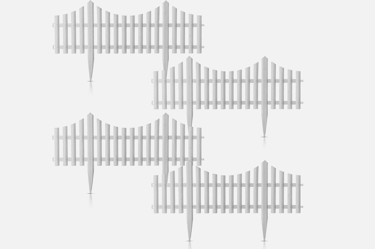 Lawn Border Edge Fence - 10pcs White