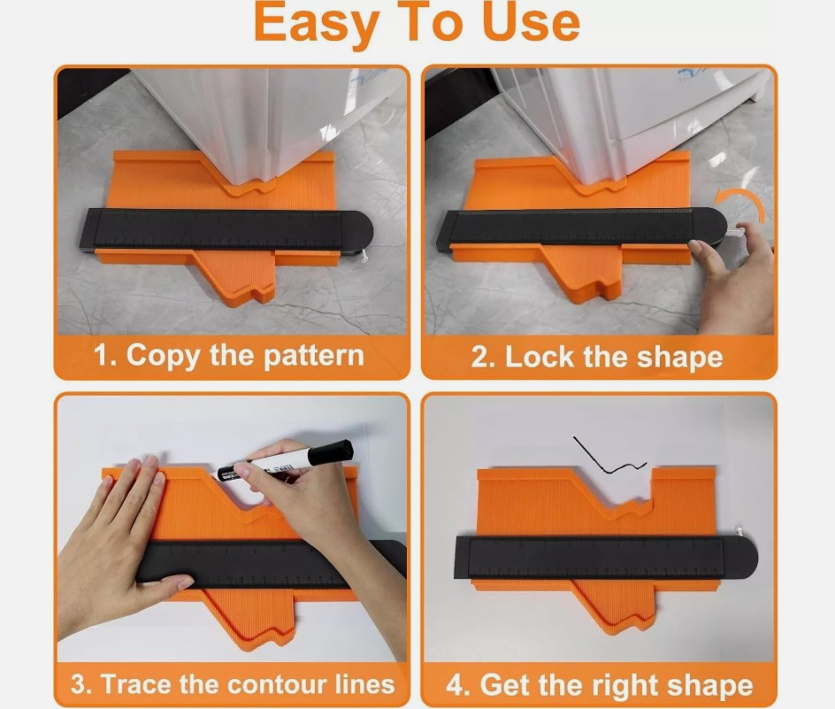 10" Duplicator Shape Contour Gauge Profile Ruler Tiling Laminate Tool With Lock