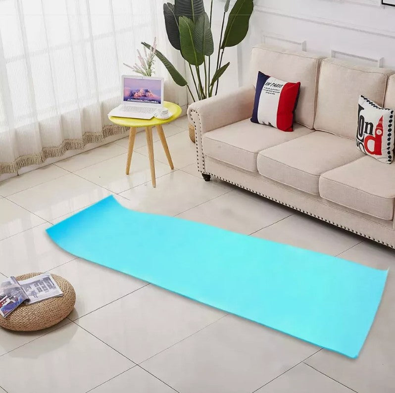 Yoga Camping Mat 6MM Blue Roll Up Eva Foam Insulated Waterproof Foil Matt
