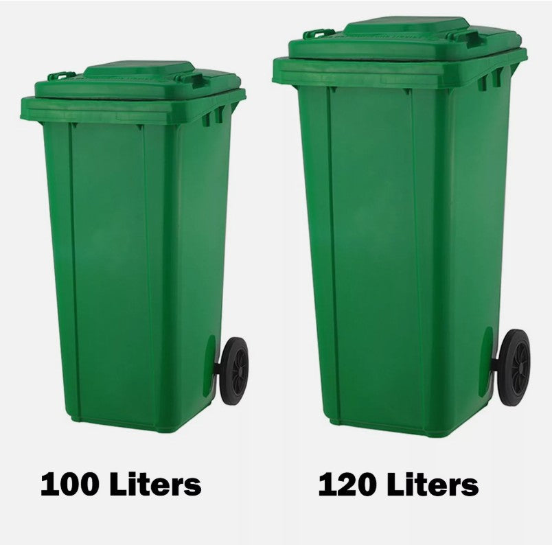 Outdoor Wheelie Bin Trash Can Large 100L 120L EN840 Rubbish Waste Dustbin