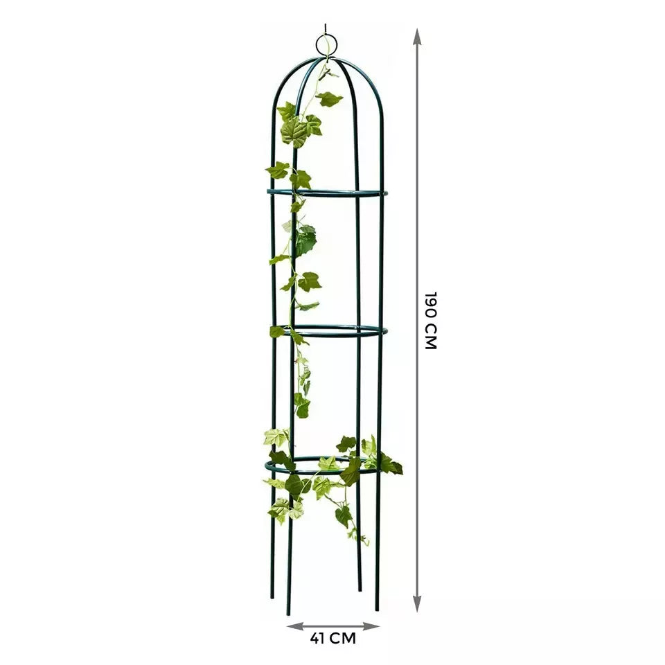1.9m Outdoor Garden Metal Obelisk Climbing Plant Support Frame Trellis NEW