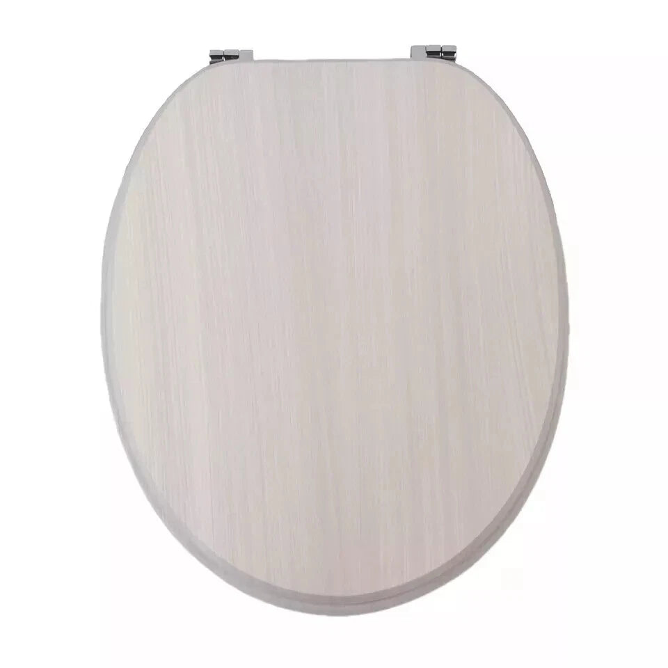 18" UNIVERSAL BATHROOM MDF WC TOILET SEAT NOVELTY EASY FIT +FITTINGS WOODEN W/C