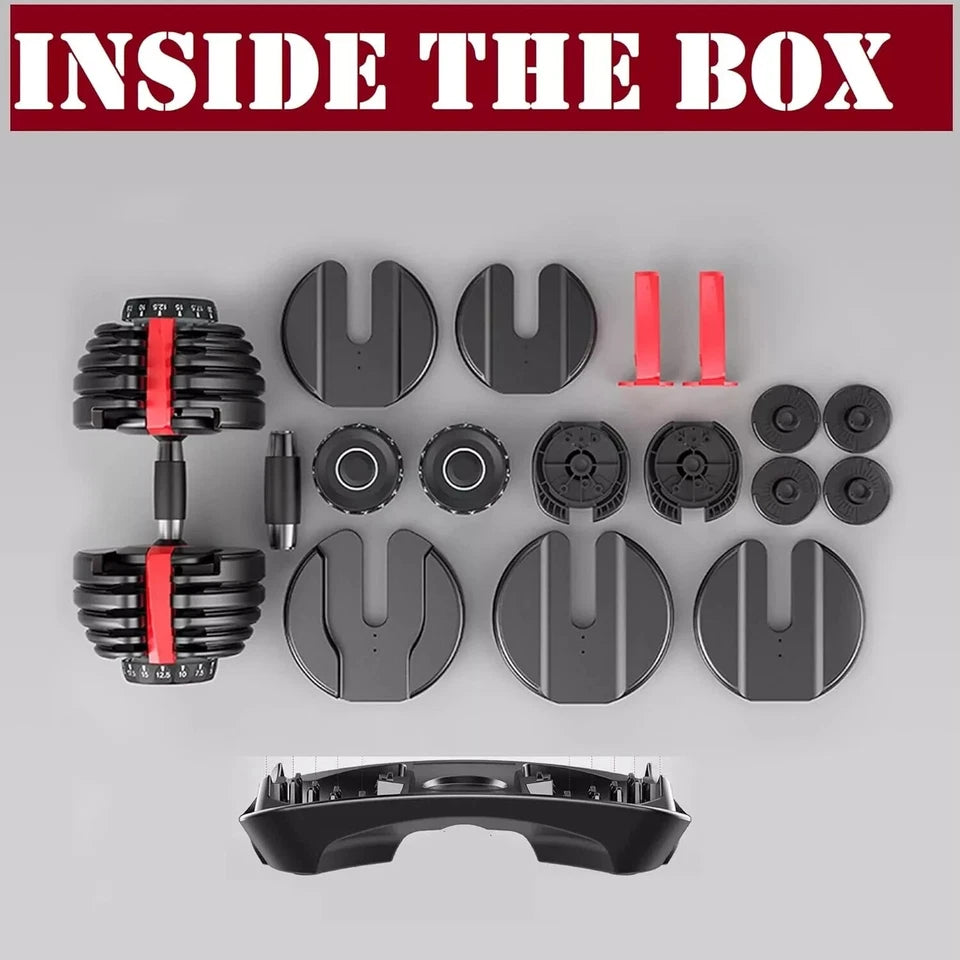 Adjustable Dumbbell 24 kg Home Gym Quick Dial Smart Exercise Fitness