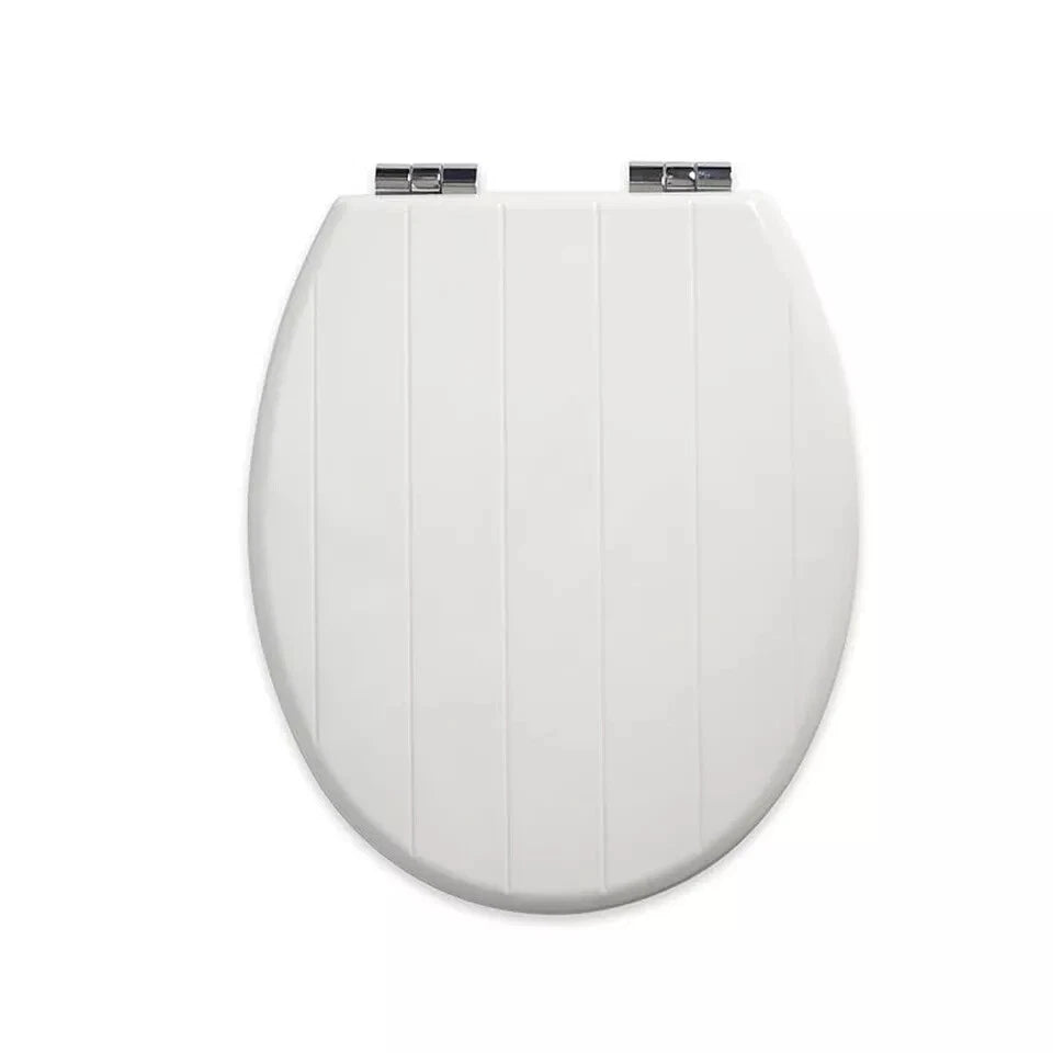 18" UNIVERSAL BATHROOM MDF WC TOILET SEAT NOVELTY EASY FIT +FITTINGS WOODEN W/C