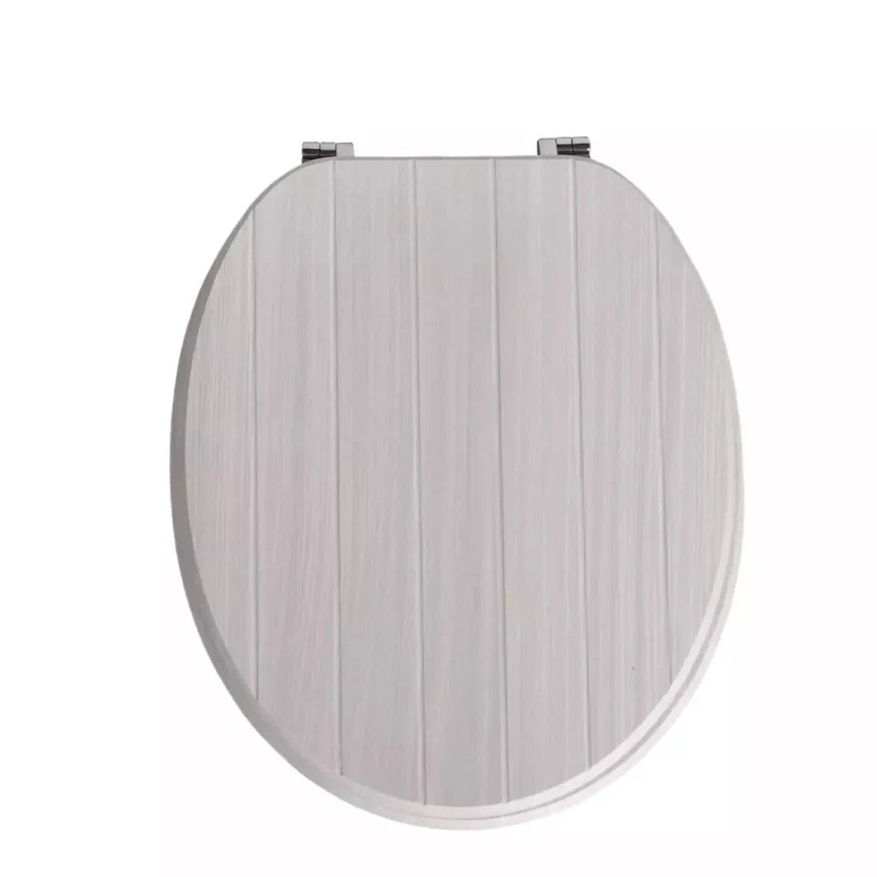 18" UNIVERSAL BATHROOM MDF WC TOILET SEAT NOVELTY EASY FIT +FITTINGS WOODEN W/C