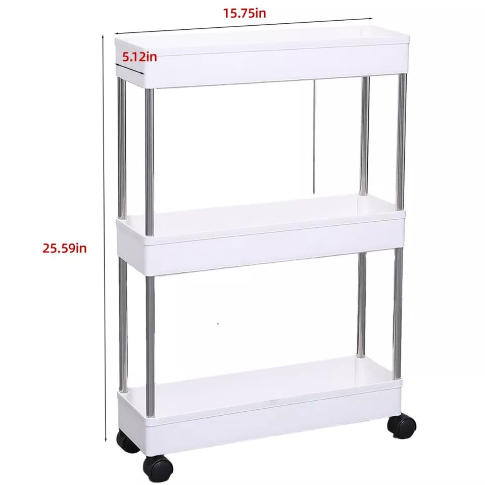 SLIM KITCHEN BATHROOM SLIDER TROLLEY STORAGE SPICE RACK HOLDERS SHELF ON WHEELS