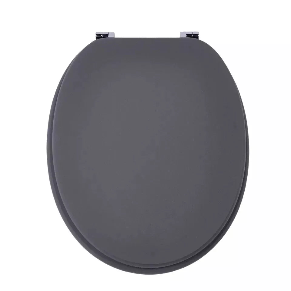 18" UNIVERSAL BATHROOM MDF WC TOILET SEAT NOVELTY EASY FIT +FITTINGS WOODEN W/C