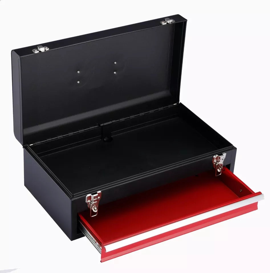 Lockable Tool box With 1 Drawer Portable Metal Tool Organizer Case Waterproof