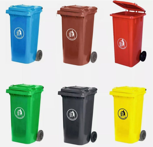 Outdoor Wheelie Bin Trash Can Large 100L 120L EN840 Rubbish Waste Dustbin