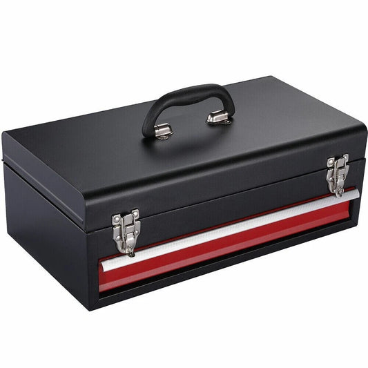 Lockable Tool box With 1 Drawer Portable Metal Tool Organizer Case Waterproof