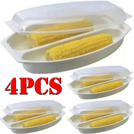 Microwave Corn Steamer Corn on the Cob Fat Free Quick Easy Kitchen Plastic Pot