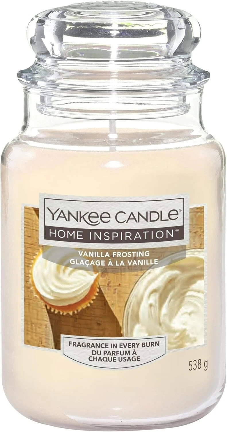 YANKEE CANDLE Large Jar Vanilla Frosting 538g Sweet & Creamy Scent, Long-Lasting