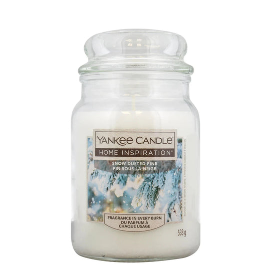 Yankee Candle Home Inspirations Large Glass Jar Candle 538g, Snow Dusted Pine