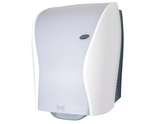 Towel Dispenser Touch Roll White ABS Plastic Lockable Wall-Mounted Dispenser NEW