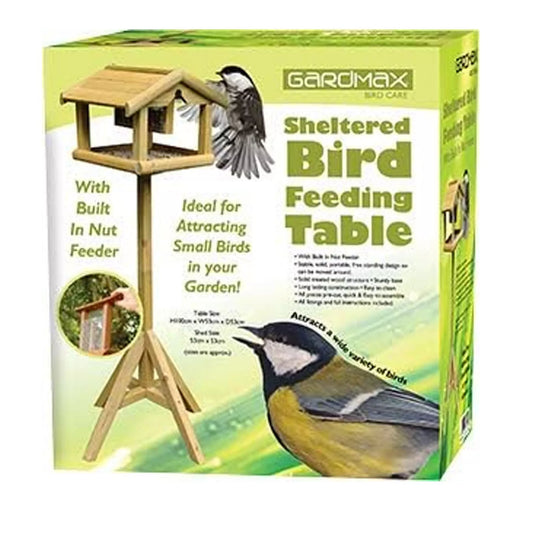 Traditional Wooden Bird Table Garden Birds Feeder Feeding Station Free Standing