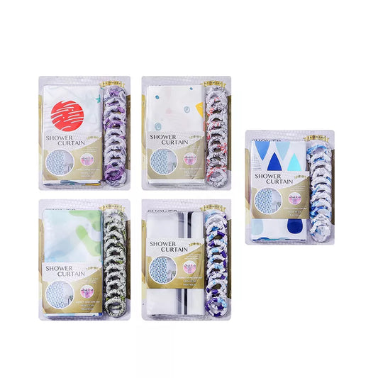 Curtain Shower 100% PEVA Waterproof Bathroom Mould Free 12 Rings 180 x 180cm