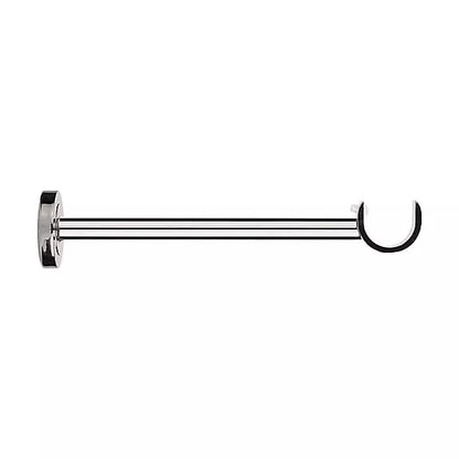 2X GOODHOME OLYMPE GREY NICKEL EFFECT METAL LONG CURTAIN POLE BRACKET 28MM