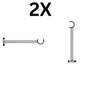 2X GOODHOME OLYMPE GREY NICKEL EFFECT METAL LONG CURTAIN POLE BRACKET 28MM