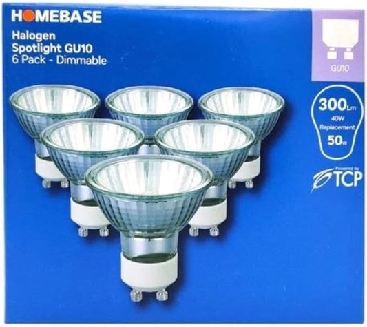 12 Pack of Spot Light GU10 2800K 300Lm 50.W 30° Dimmable Warm White Halogen Bulb