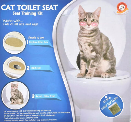 Cat Toilet Seat Training Kit Litter Tray Train Kitty System Seats Easy To Clean