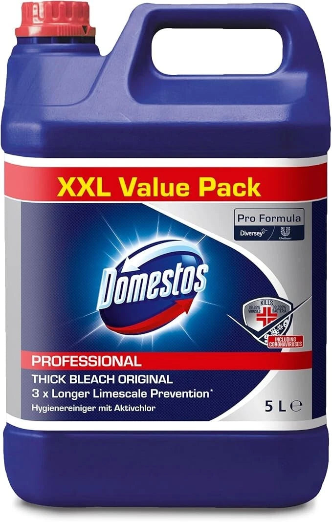 Domestos Pro Formula Original Bleach with Exceptional Long Lasting Germ Kill, 5L