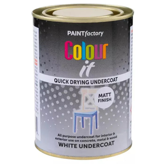 Paint Factory Colour It White Matt Undercoat for Exterior & Interior Use - 300ml