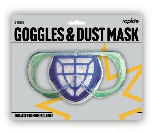 Rapide Goggles & Dust Mask Set 2 Pieces Safety Protective Eyewear Glasses