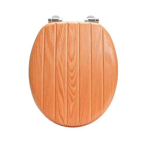 18" UNIVERSAL BATHROOM MDF WC TOILET SEAT NOVELTY EASY FIT +FITTINGS WOODEN W/C