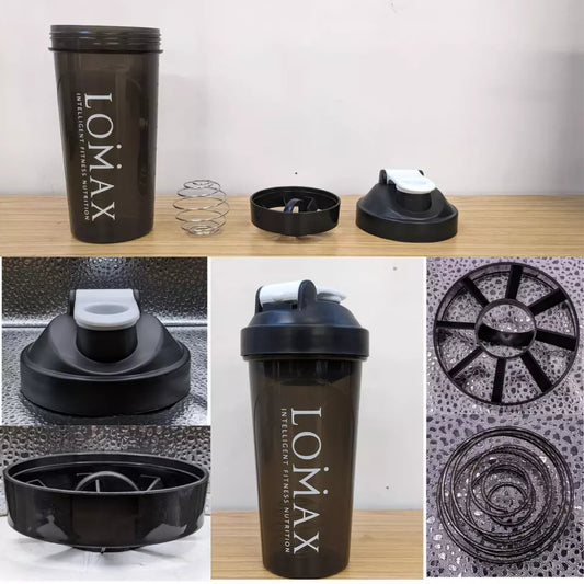 Shaker Bottle Protein Shaker Cup With Ball Protein Creatine Compartment & Mixer 700ml
