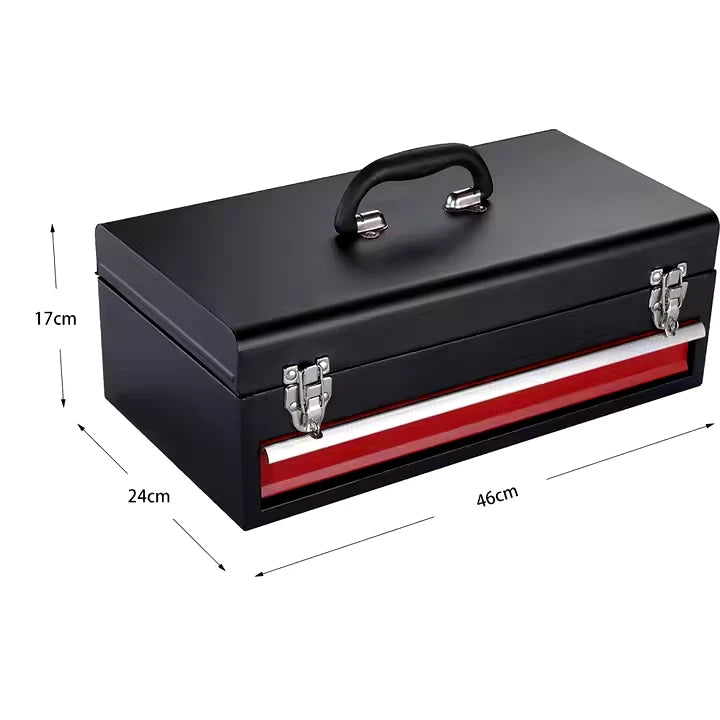 Lockable Tool box With 1 Drawer Portable Metal Tool Organizer Case Waterproof
