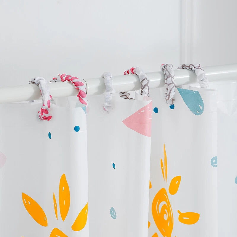 Curtain Shower 100% PEVA Waterproof Bathroom Mould Free 12 Rings 180 x 180cm