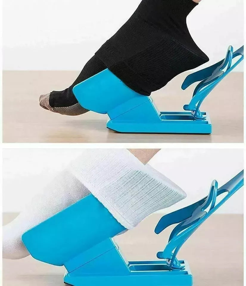 Sock Helper Puller Aid Sock Slider Without Bending Fast & Easy To Use Blue