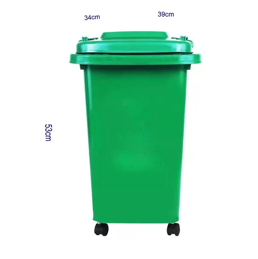Green Recycling Wheelie Bin Dustbin Rubbish Waste Trash Kitchen Home Office 30L