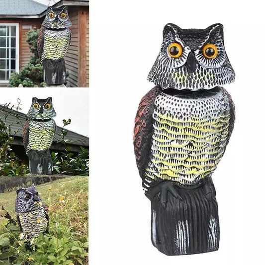 OWL DECOY BIRD PEST DETERRENT CAT REPELLER POND SCARER ORNAMENT