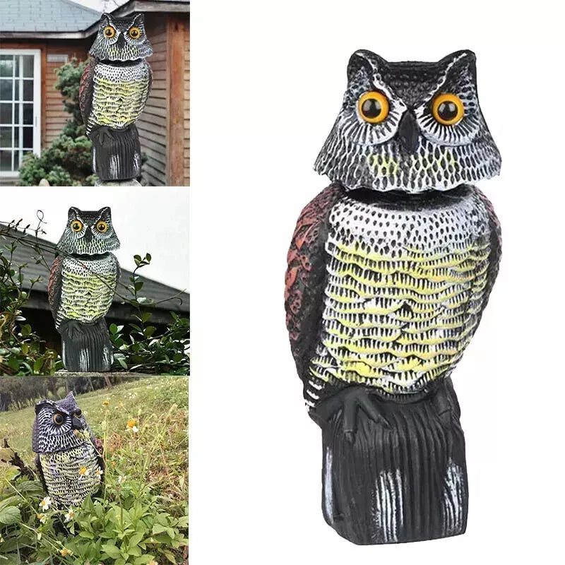 HAWK OWL & HERON DECOY BIRD PEST DETERRENT CAT REPELLER POND SCARER ORNAMENTS