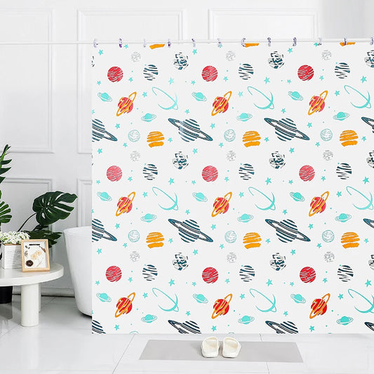 Curtain Shower 100% PEVA Waterproof Bathroom Mould Free 12 Rings 180 x 180cm