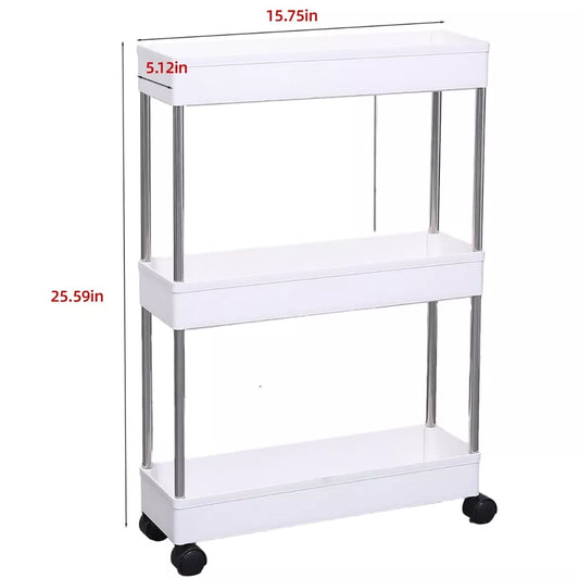 SLIM KITCHEN BATHROOM SLIDER TROLLEY STORAGE SPICE RACK HOLDERS SHELF ON WHEELS