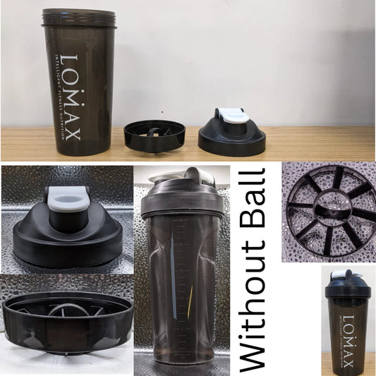 Shaker Bottle Protein Shaker Cup With Protein Creatine Compartment & Mixer 700ml-WITHOUT BALL