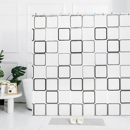 Curtain Shower 100% PEVA Waterproof Bathroom Mould Free 12 Rings 180 x 180cm