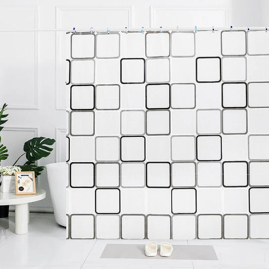 Curtain Shower 100% PEVA Waterproof Bathroom Mould Free 12 Rings 180 x 180cm