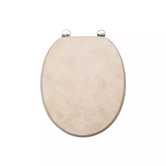 18" UNIVERSAL BATHROOM MDF WC TOILET SEAT NOVELTY EASY FIT +FITTINGS WOODEN W/C