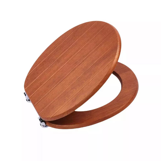 18" UNIVERSAL BATHROOM MDF WC TOILET SEAT NOVELTY EASY FIT +FITTINGS WOODEN W/C