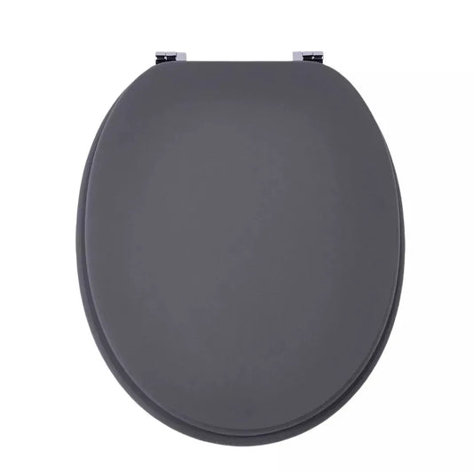 18" UNIVERSAL BATHROOM MDF WC TOILET SEAT NOVELTY EASY FIT +FITTINGS WOODEN W/C