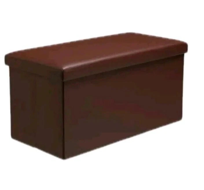 Faux Leather Folding Storage Box Ottoman Seat Stool Storage Boxes Home Footstool