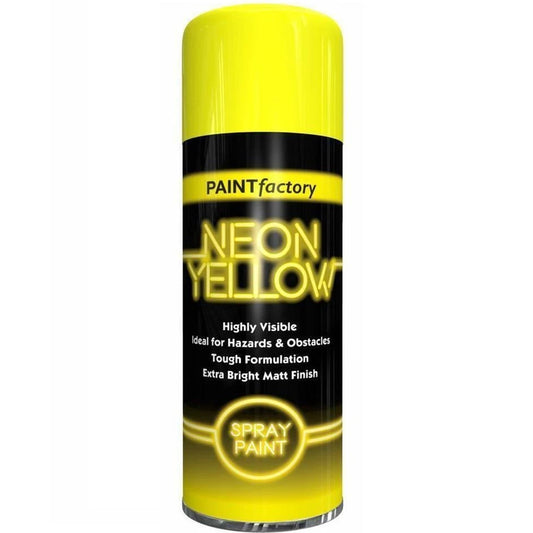 Fluorescent Bright Neon Spray Paint Aerosol All-Purpose Wood Metal Plastic 200ml-Yellow