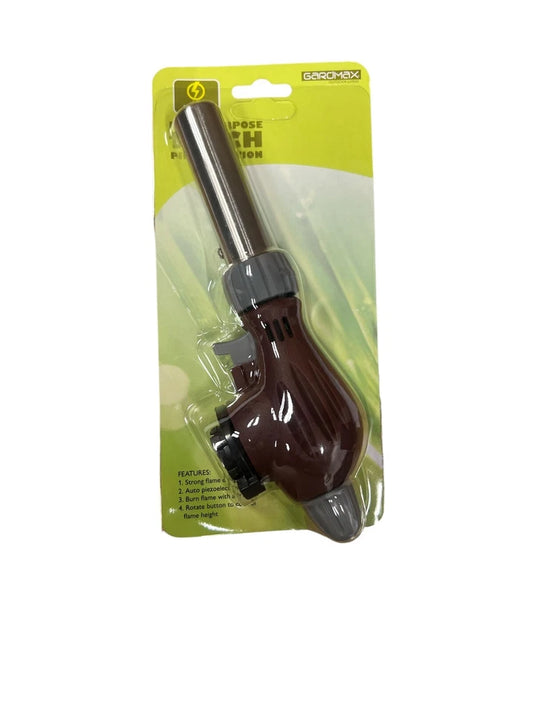 Butane Gas Blow Torch Flamethrower Burner Welding Camping BBQ Tool Auto Ignition-BROWN