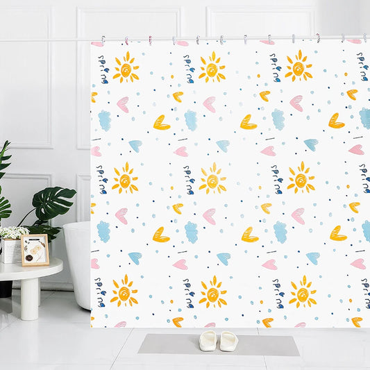Curtain Shower 100% PEVA Waterproof Bathroom Mould Free 12 Rings 180 x 180cm